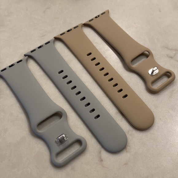 2 Pack | Apple Watch Band 38mm, 40mm, 41mm Unisex Soft Silicone Sport St… - Picture 4 of 5